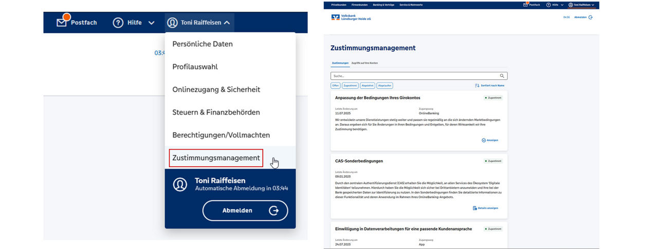Zustimmungsmanagement-Übersicht