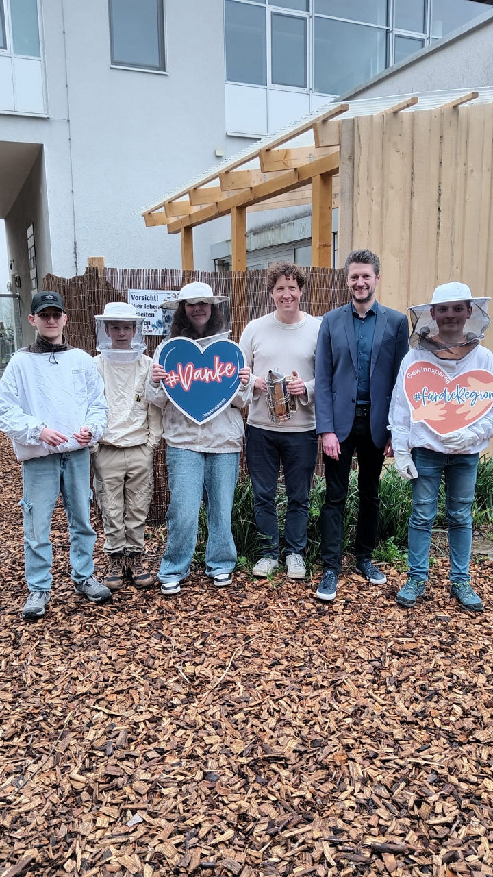 Schülerinnen bzw. Schüler von links: Marlon, Hendrik, Kyra Josephine, Kevin Winterhoff, Sebastian Brause und Matthias