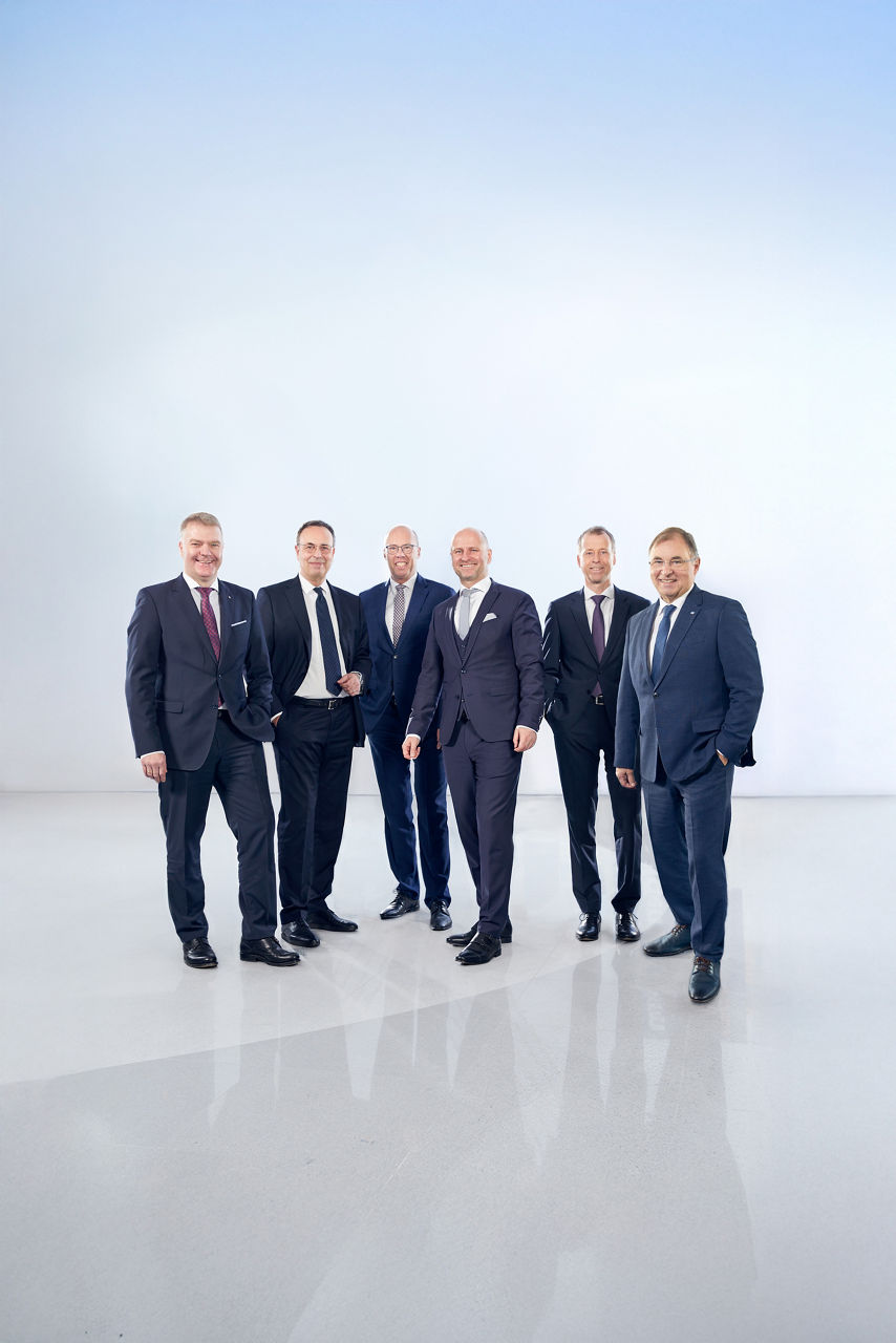 Die sechs Vorstände der Volksbank im Münsterland eG