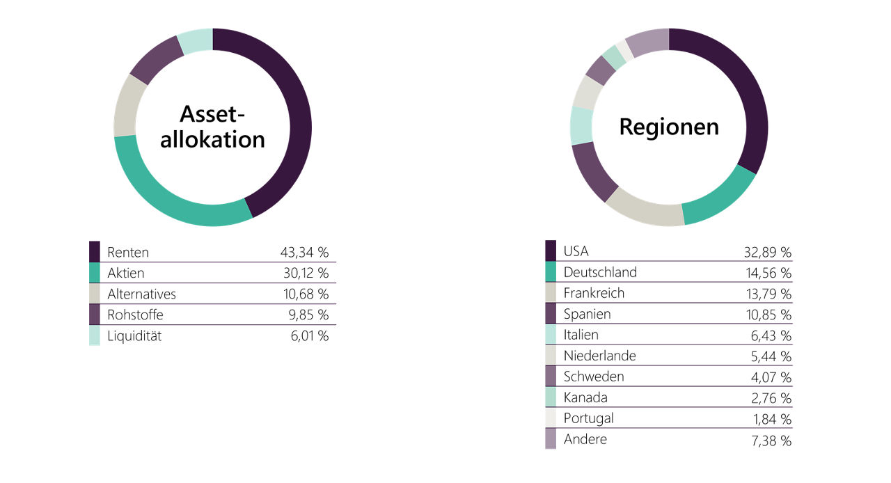 Diversifikation über Anlageklassen, Länder und Instrumente 