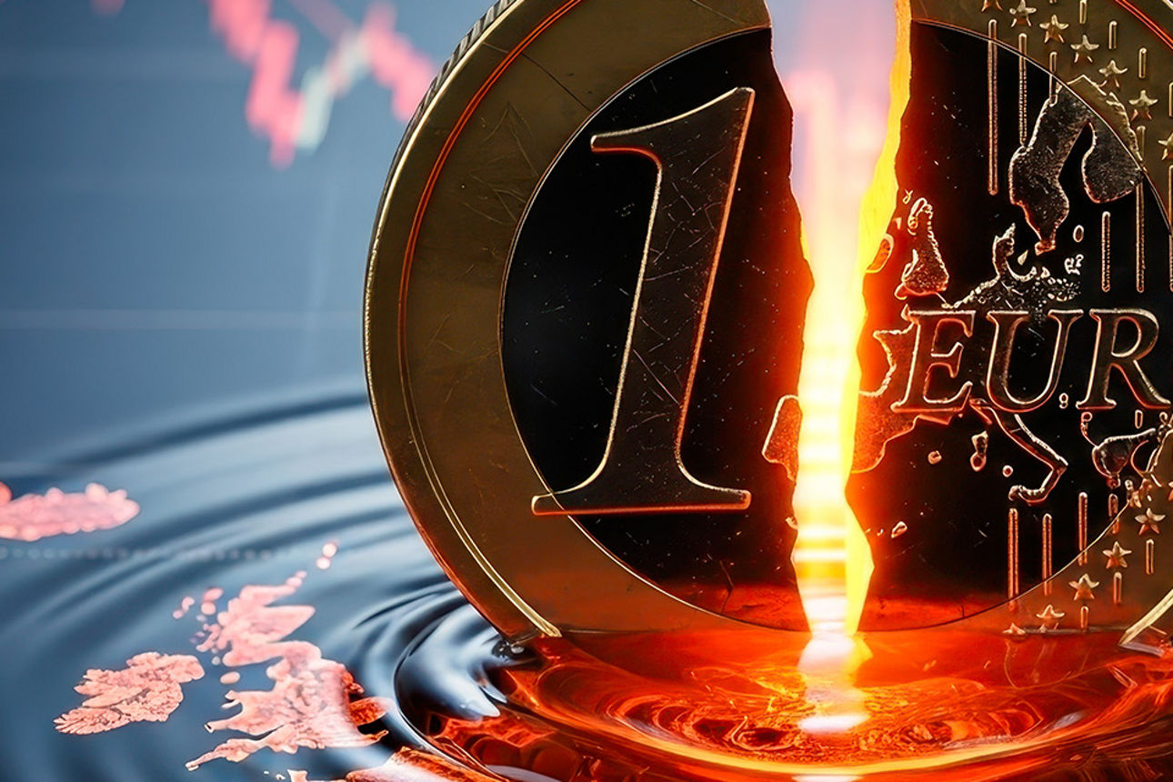 Illustration mit gebrochenem Ein-Euro