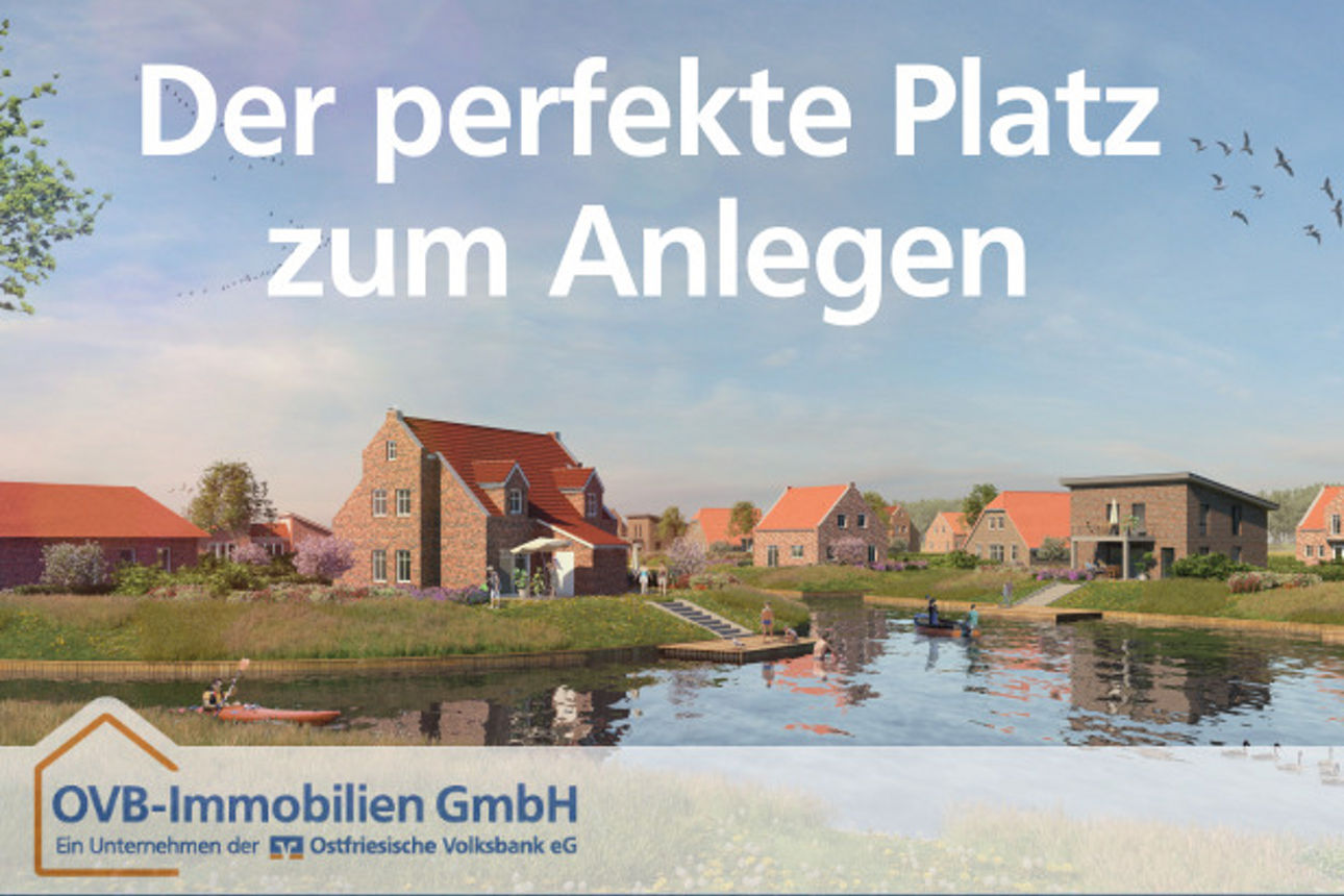 Bild einer Wohngegend an den Greetsieler Grachten