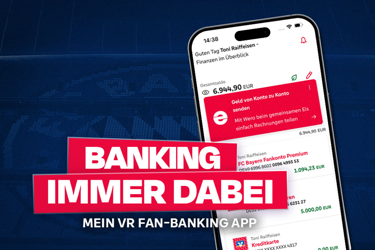 Screenshot der mein VR Fan-Banking App