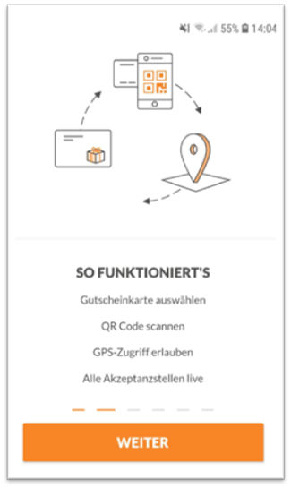 Bildschirm der loveHeimat-App