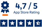 App Store Rating: 4,7 von 5 Sternen