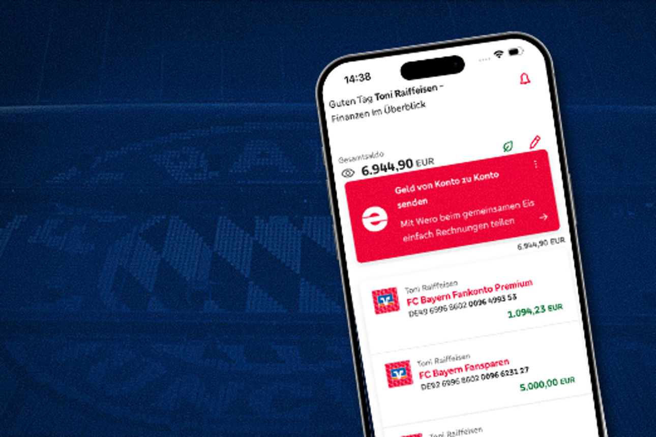 Screenshot der mein VR Fan-Banking App