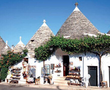Trulli, kegelförmige Häuser aus der Region Apulien 