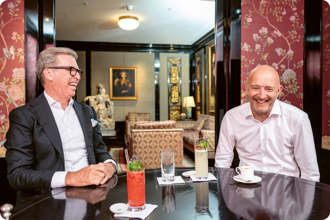  Carsten Jung, Vorstandsvorsitzender der Berliner Volksbank, und Samuli Sirén, CEO des VC-Investors Redstone im Gespräch