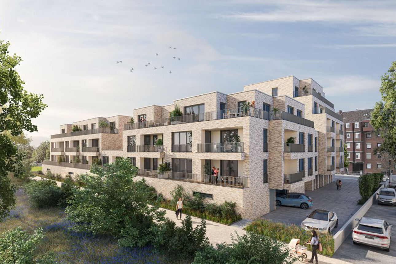 Visualisierung des Neubauprojekt Wohncarree Wilhelmstraße in Braunschweig
