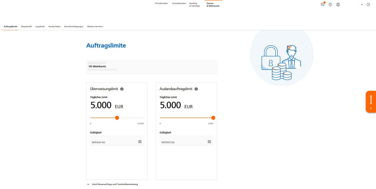  Ein Screenshot einer Bank-Website