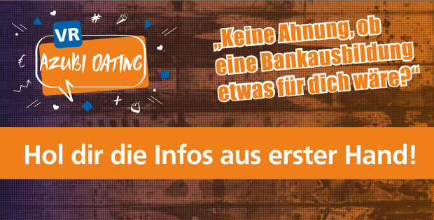 Grafik zeigt einen Schriftzug zum VR Azubi Dating