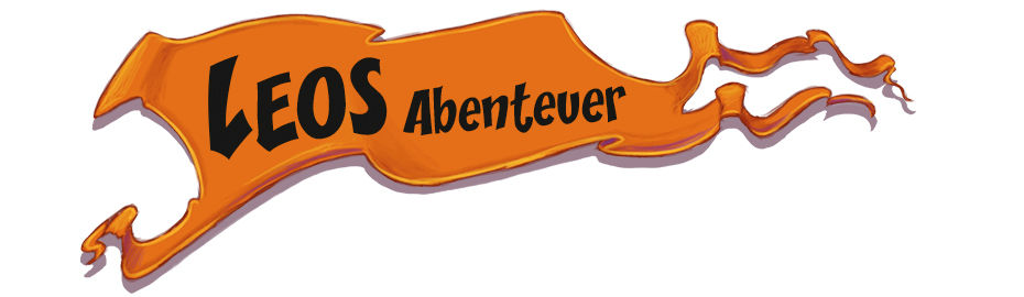 Schriftzug Leos Abenteuer in einer Flagge