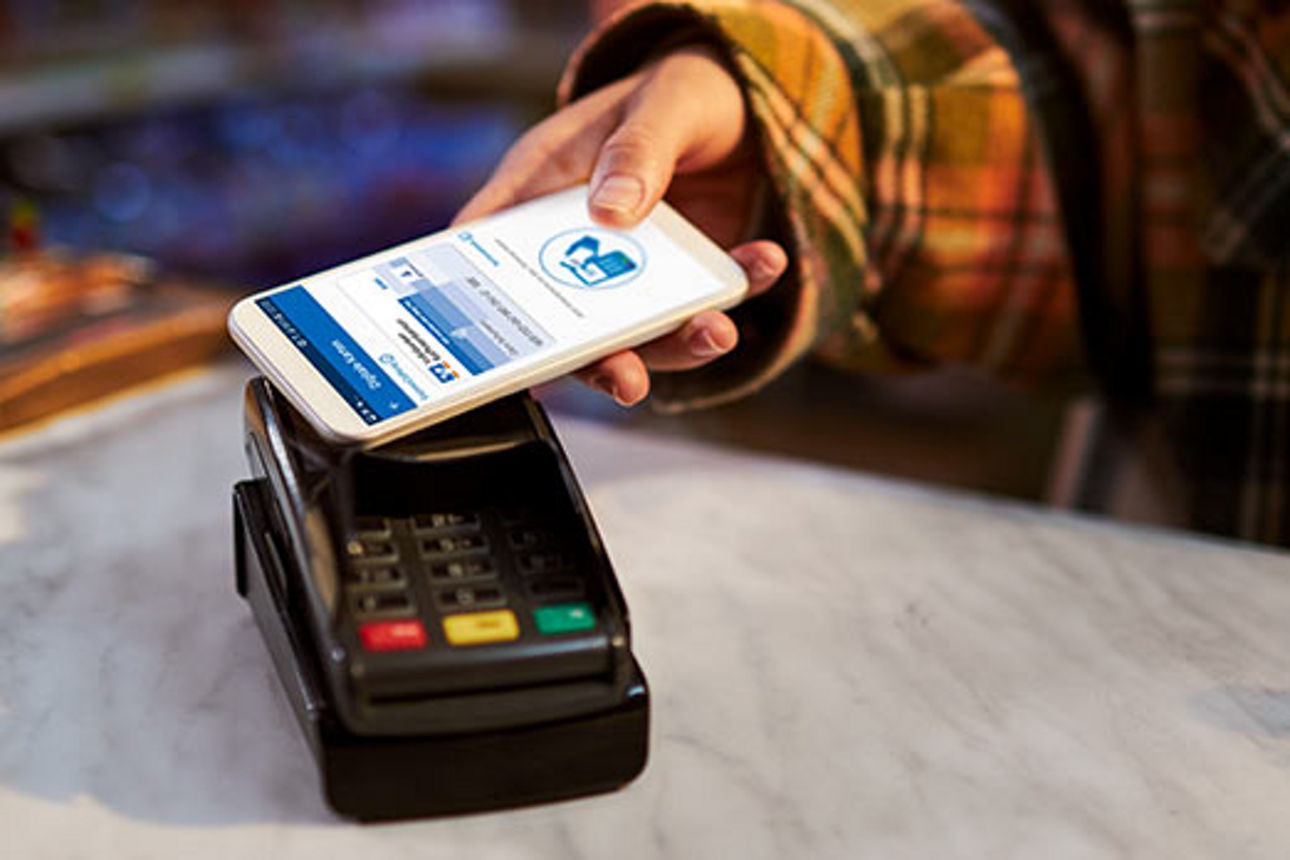 Zahlung mit Handy am Terminal