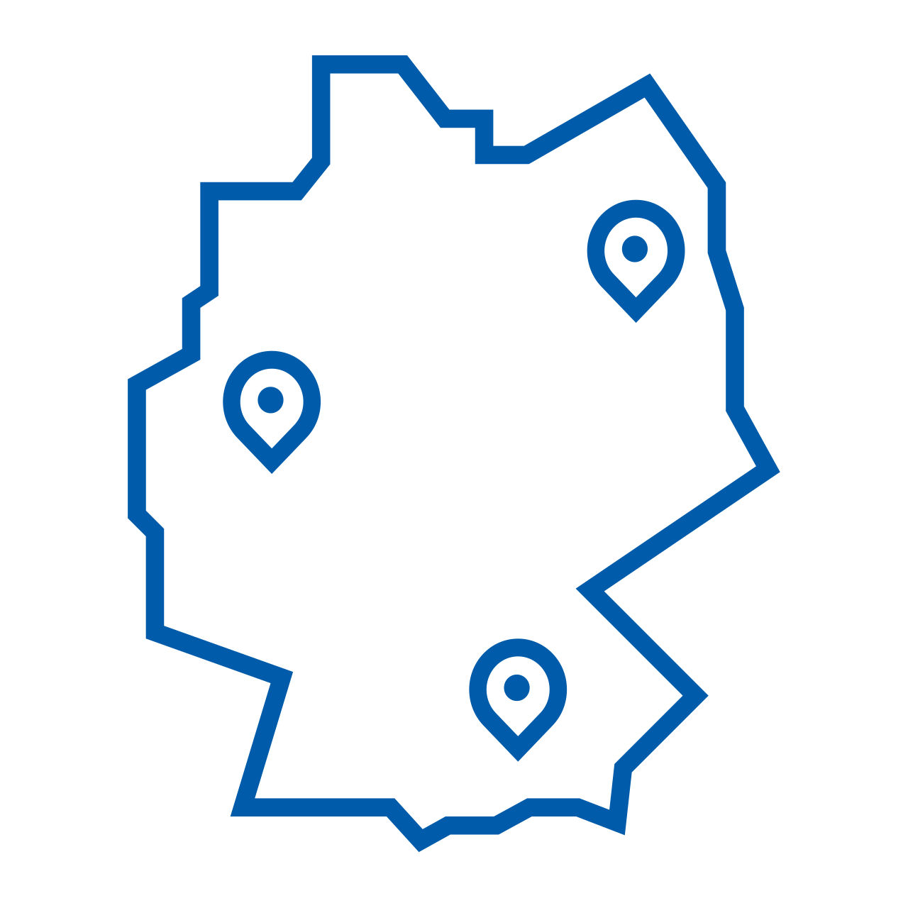 Icon Deutschlandkarte mit markierten Orten