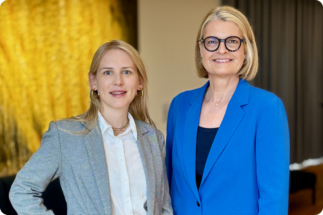 Sophie Thurner von beatvest und Martina Palte, Vorständin der Berliner Volksbank