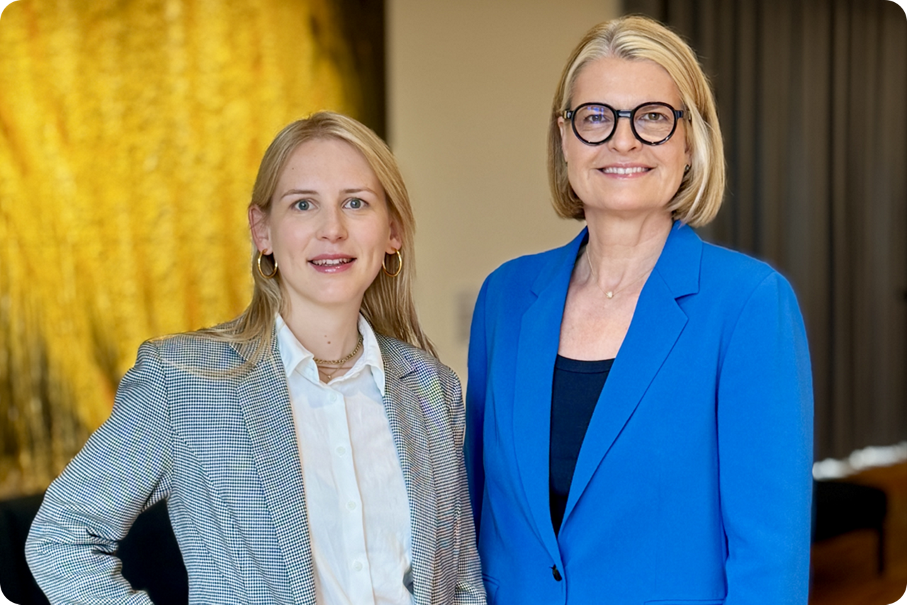 Sophie Thurner von beatvest und Martina Palte, Vorständin der Berliner Volksbank