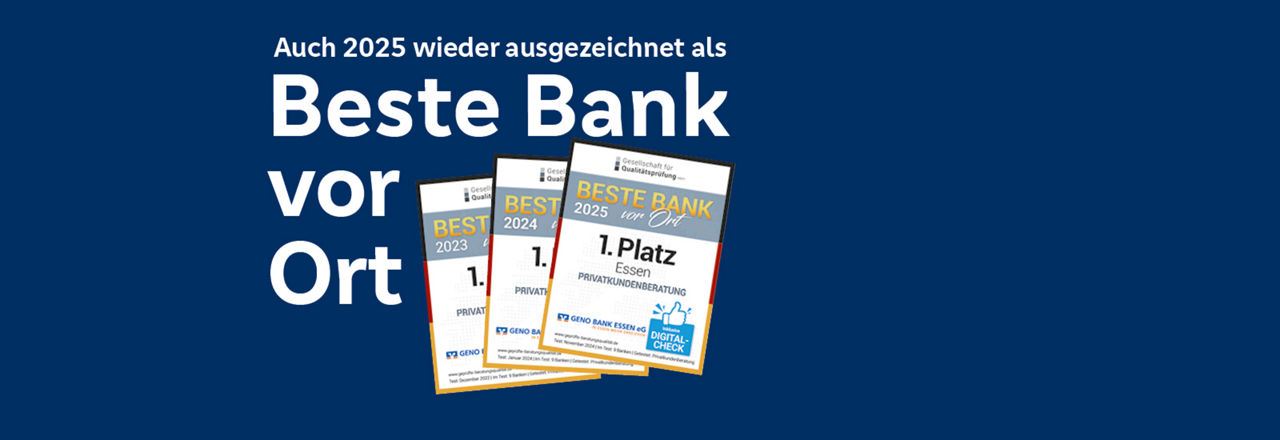 drei Auszeichnungen für die „Beste Bank vor Ort“.