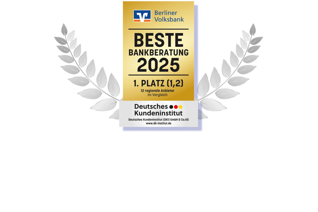 Beste regionale Bankberatung 2025: 1. Platz (1,2) des Deutschen Kreditinstituts
