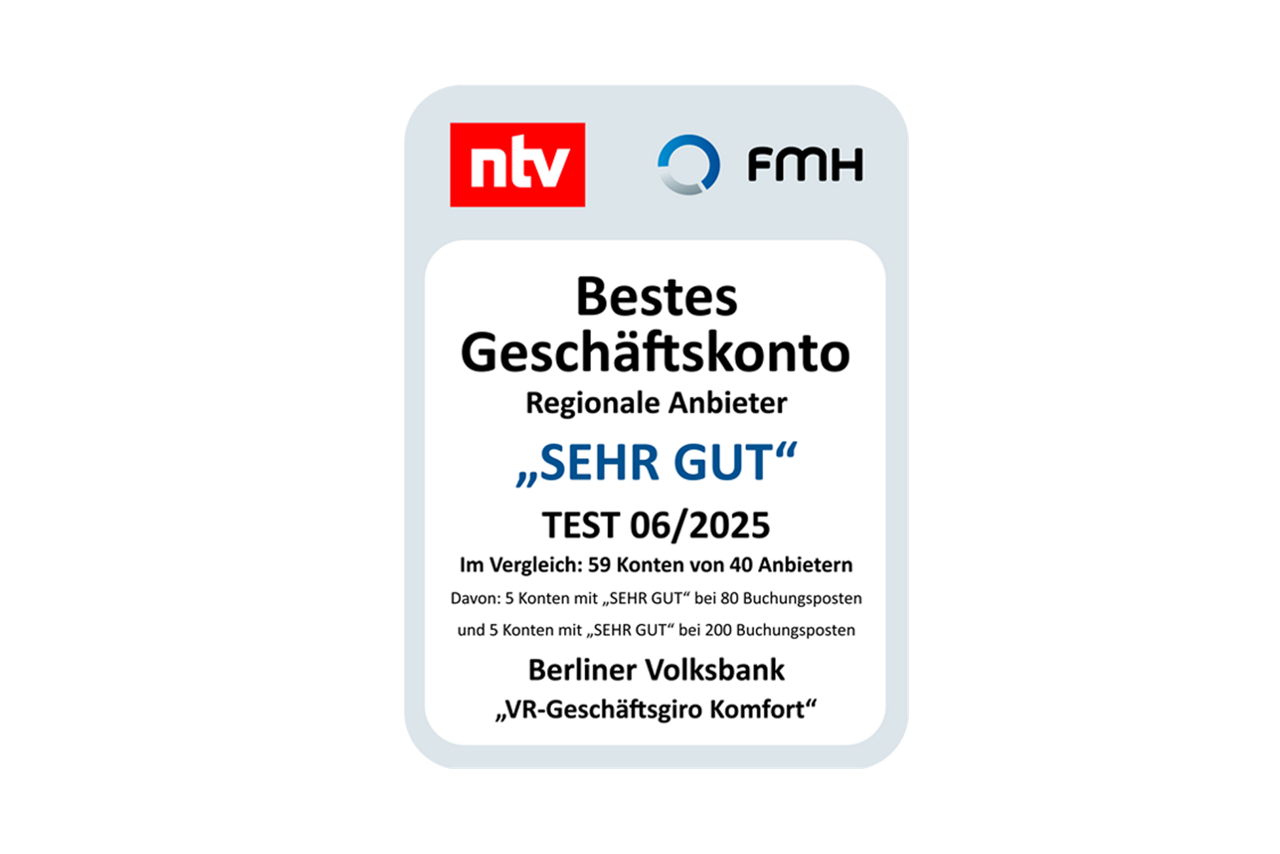 Bestes Geschäftsgiro 06/2024 - Sehr gut - Regionale Banken