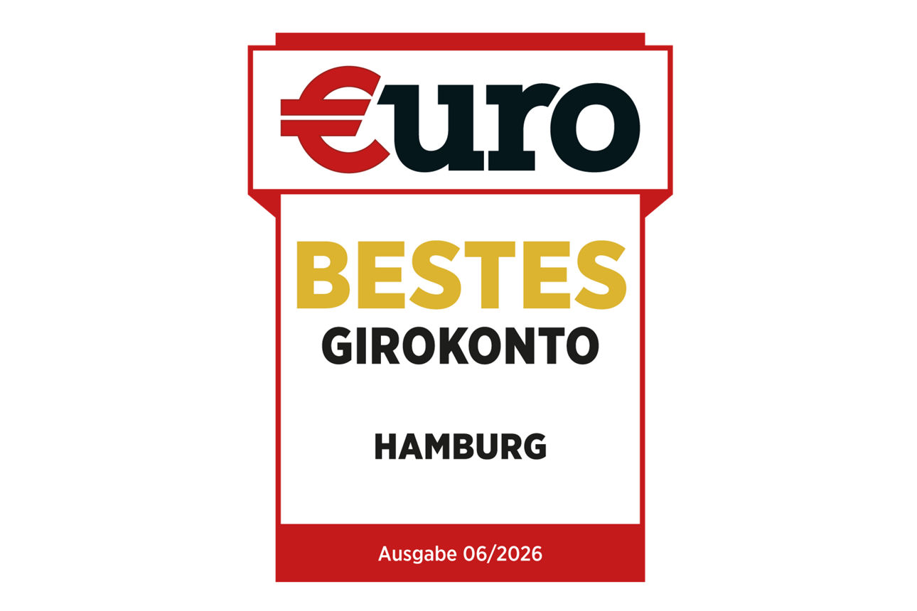 Testsiegel bestes Girokonto in Hamburg 2026 für die Sparda-Bank Hamburg
