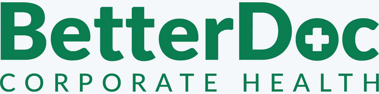 BetterDoc Logo in grün auf grauem Hintergrund