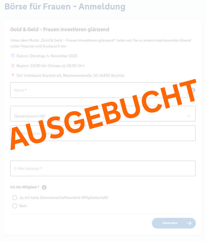 Börse für Frauen ausgebucht