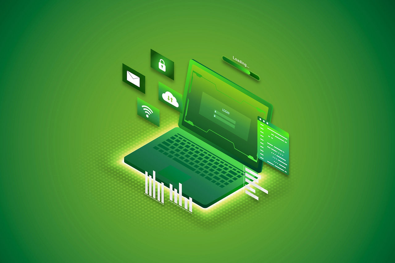 Laptop mit Graphen