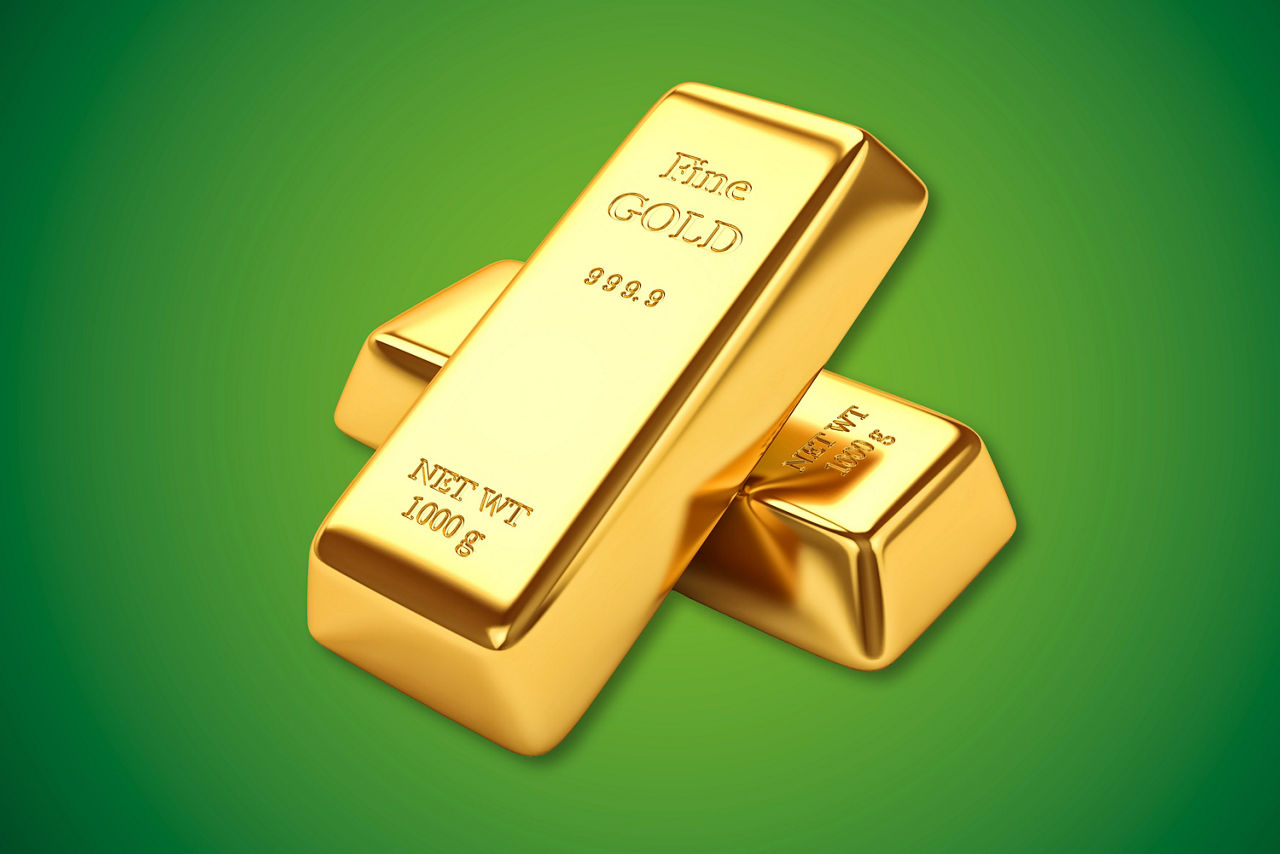Zwei Goldbarren mit 1000 Gramm