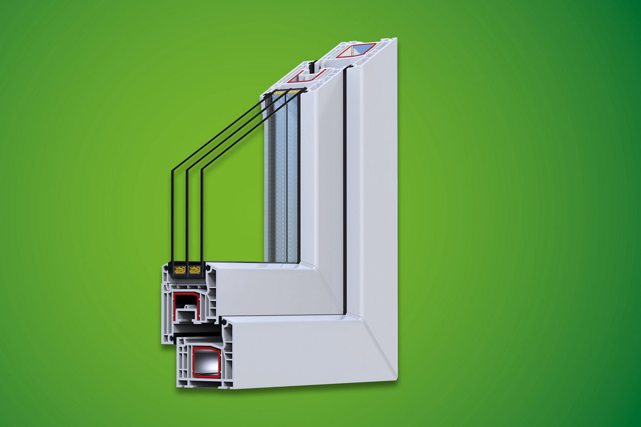 Fensterrahmen mit Dreifach-Verglasung