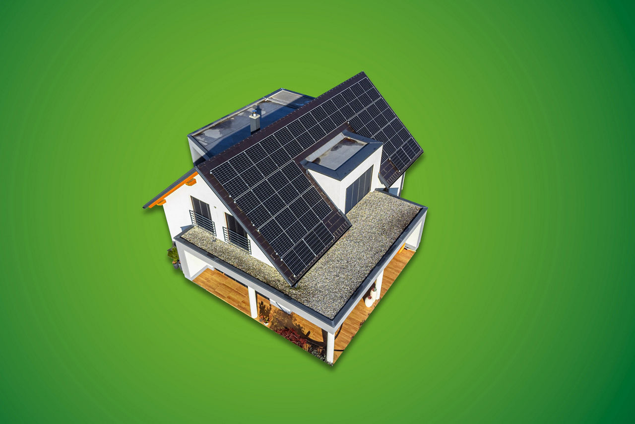 Modernes Haus mit Solaranlage