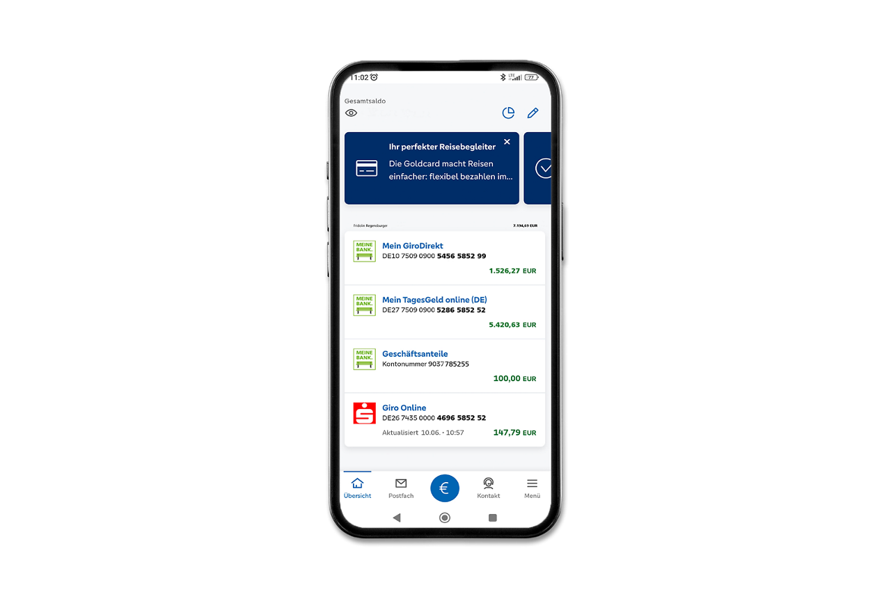 Handy mit VR Banking App
