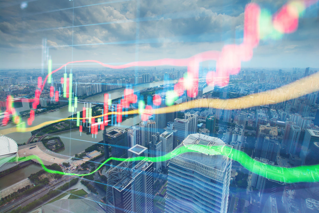 Investment- und Finanzthema mit städtischem Lifestyle-Hintergrund