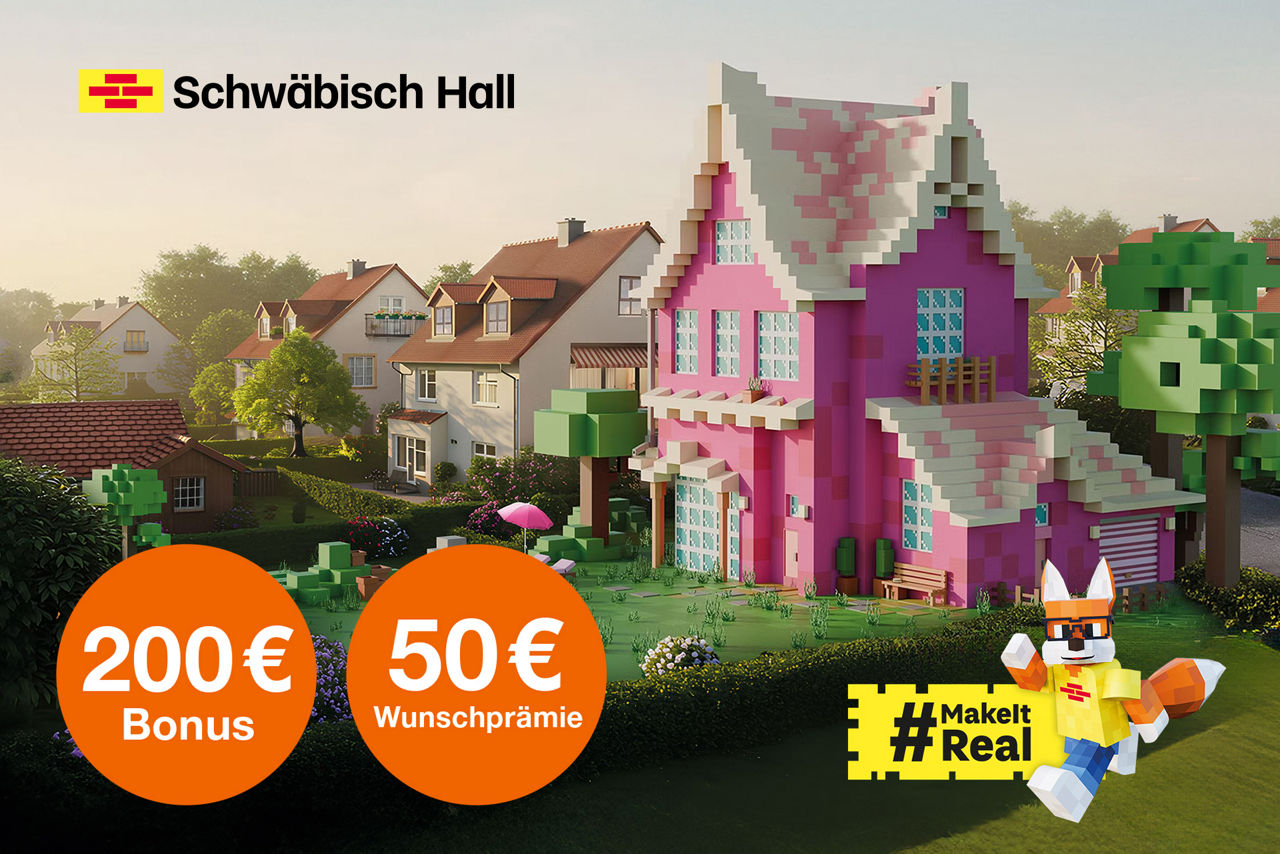 Paar schaut in die Zukunft und ihren Bausparwohntraum