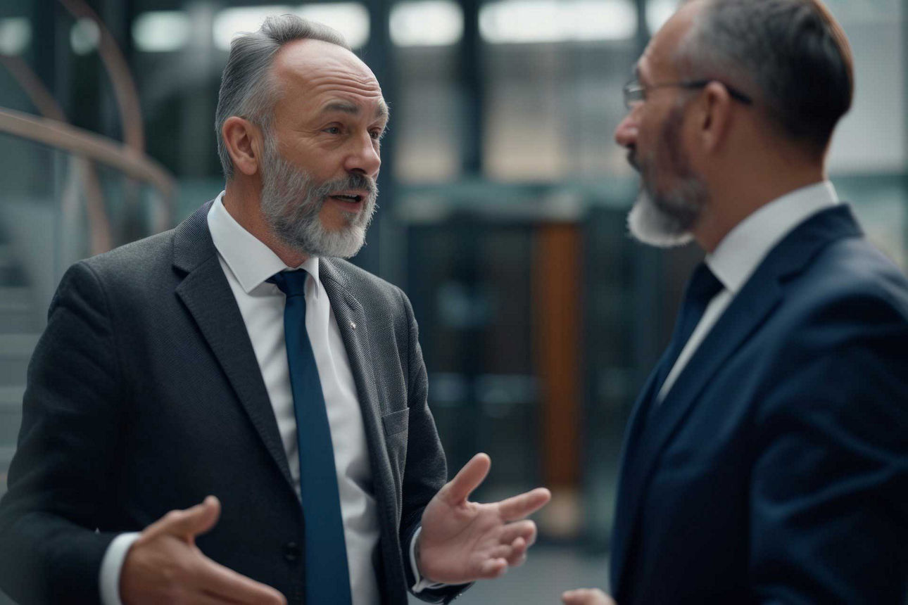 Wertpapieranlage - Zwei Männer im Anzug im Gespräch