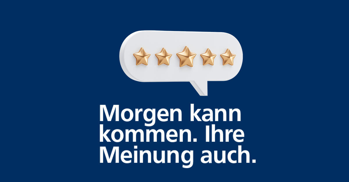 Bild zum Thema Umfrage mit dem Text Morgen kann kommen. Ihre Meinung auch.