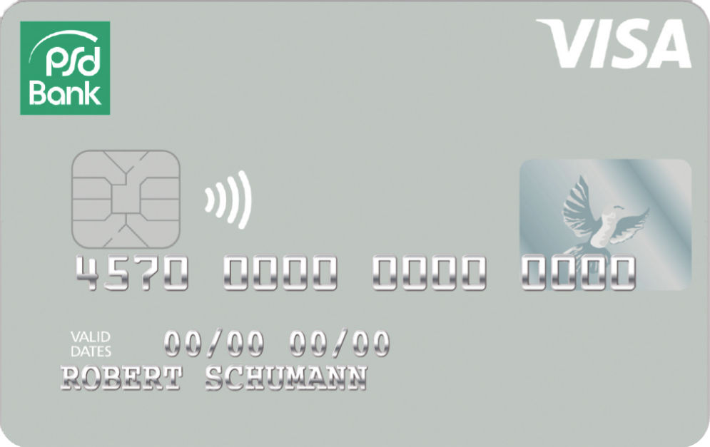 silberne Kreditkarte von Visa
