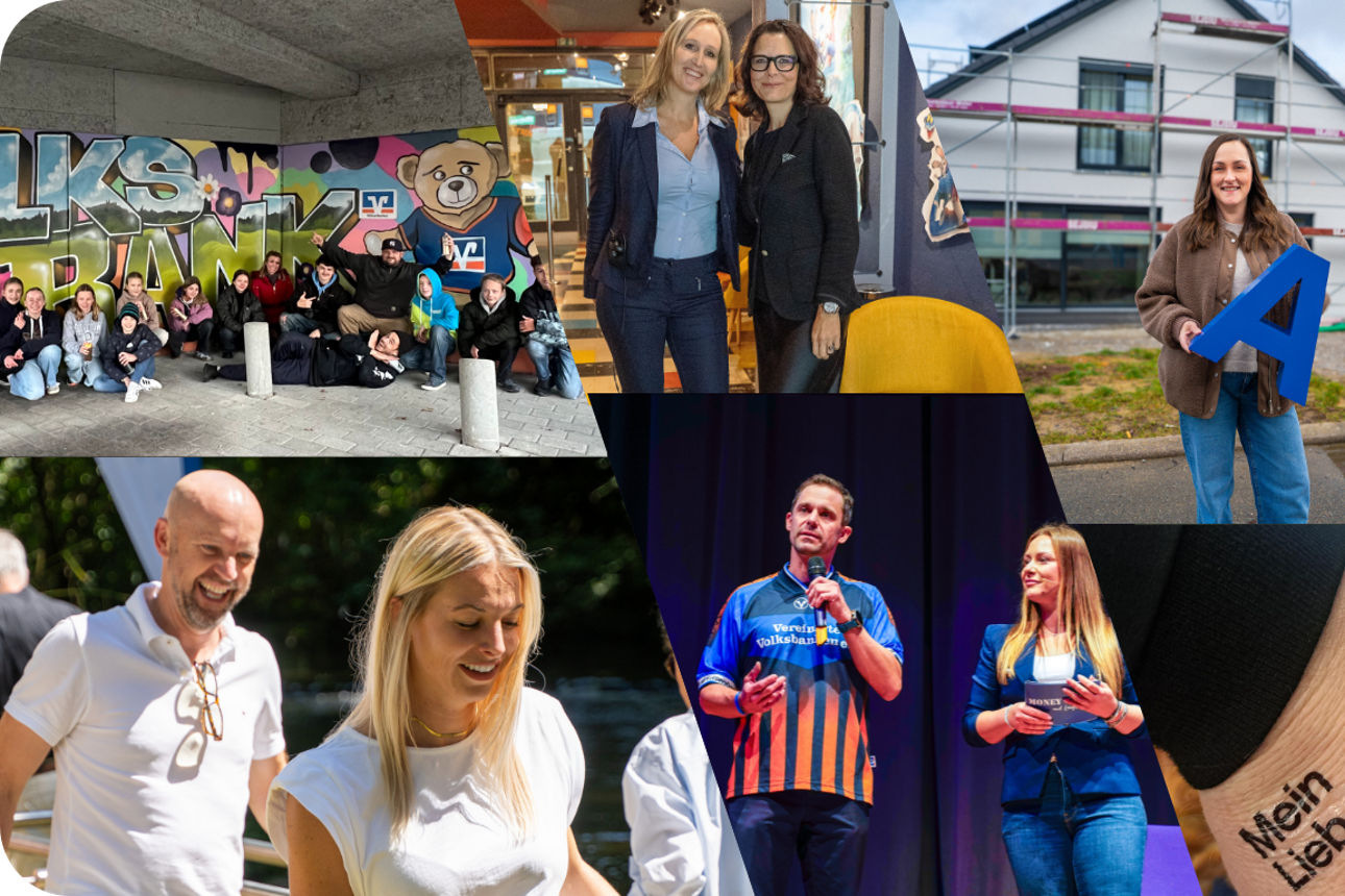 Bildcollage mit Menschen aus verschiedenen Projekten, Veranstaltungen und Begegnungen aus der Region.