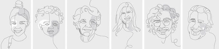 Illustration jeder Altersgruppe