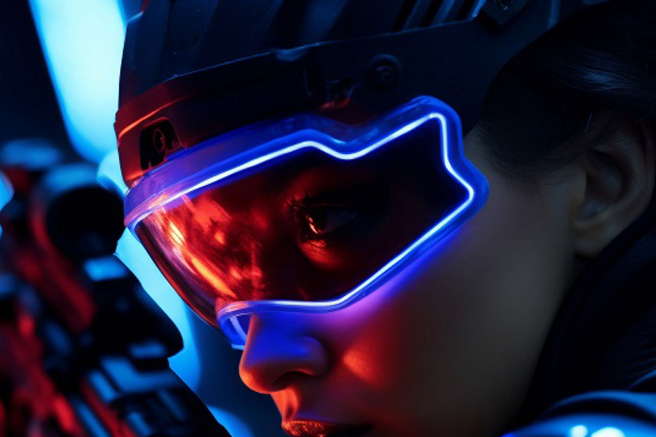Kind mit Lasermaske