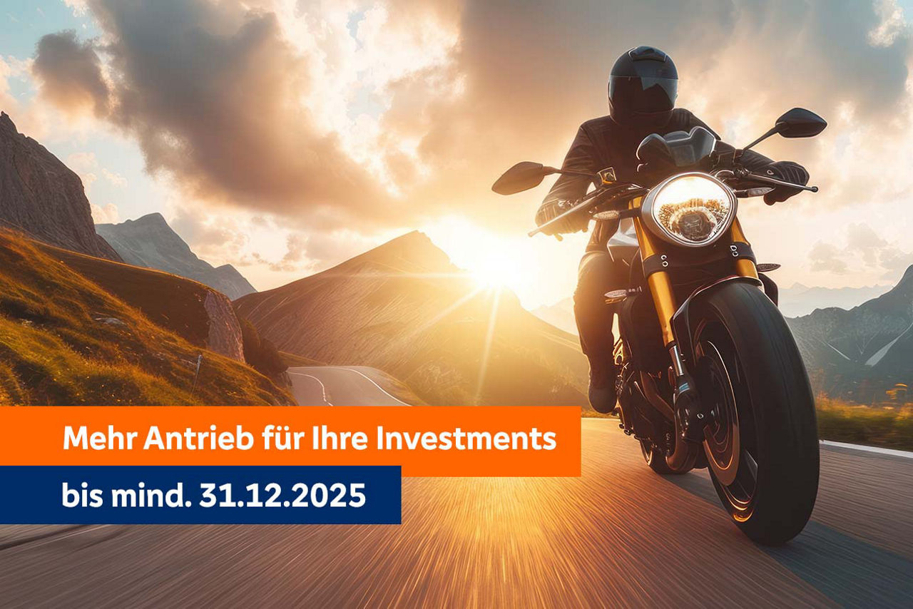 Motorrad im Sonnenuntergang