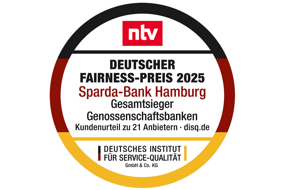 Logo der Auszeichnung Sparda-Bank Hamburg mit dem Fairness-Preis 2025