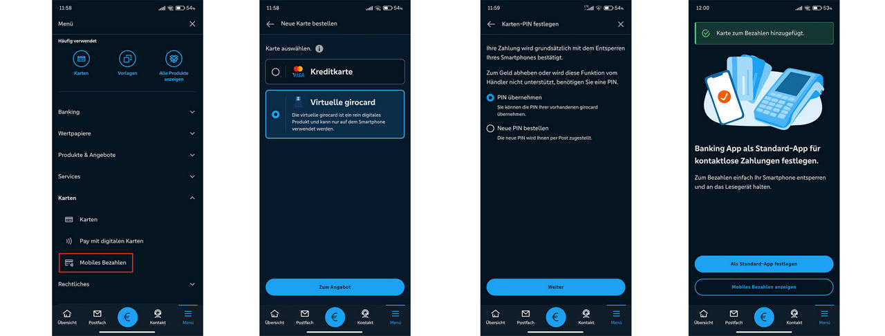 Bestellung einer digitalen girocard