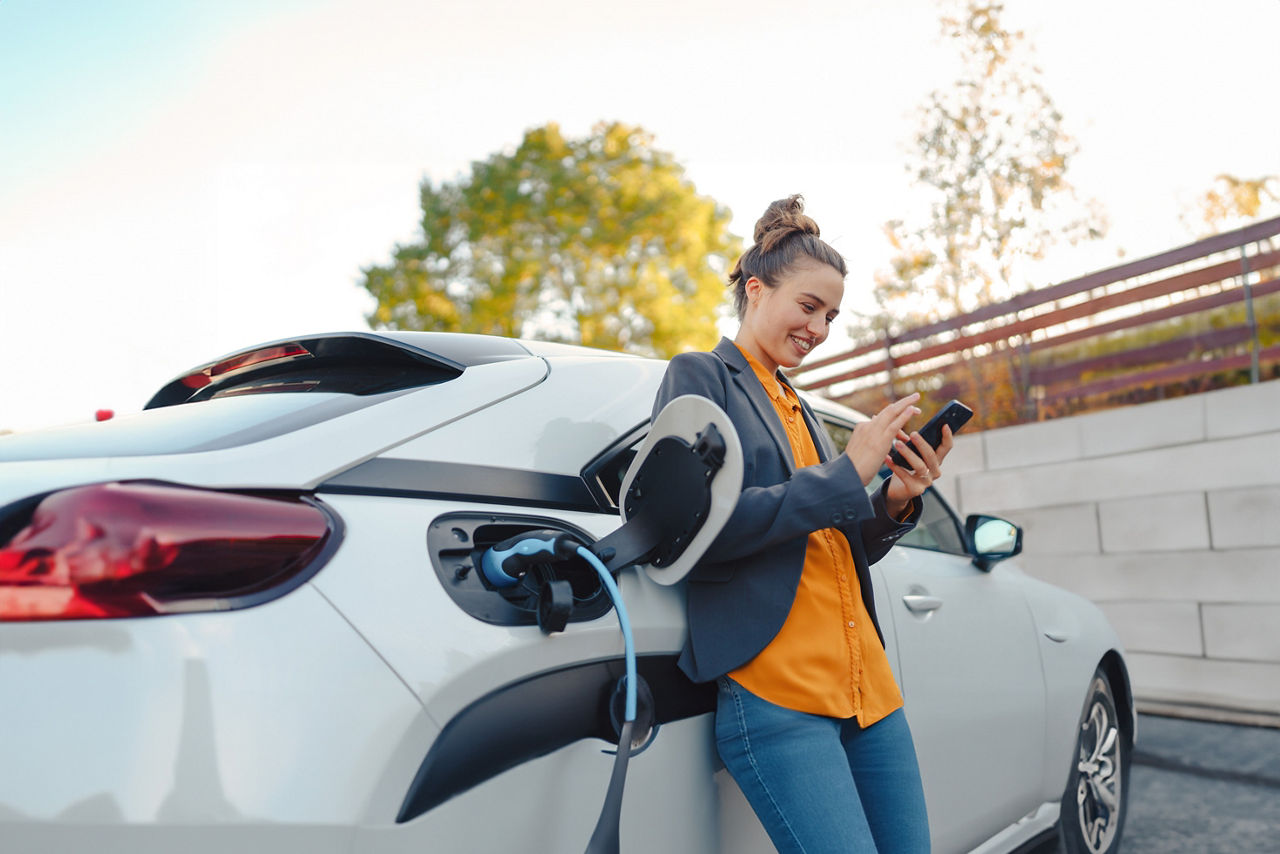 Abbildung mit Sparda E-Kredit finanziertes Elektroauto