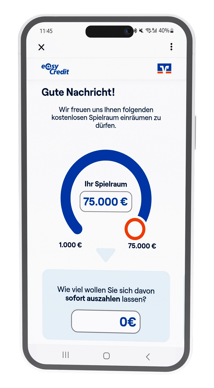 Smartphone mit easycredit Finanzreserve