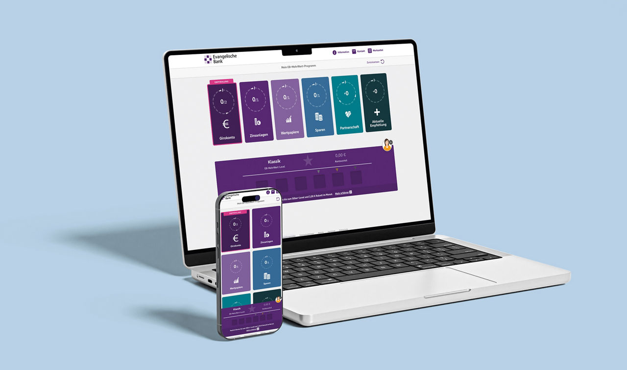 Das EB-MehrWert-Programm auf verschiedenen Endgeräten abgebildet