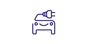 Elektroauto wird mit Strom geladen.