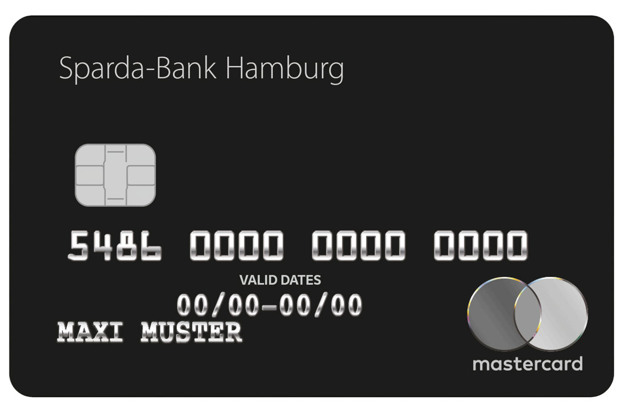 Abbildung der schwarzen ExclusiveCard Kreditkarte von Mastercard