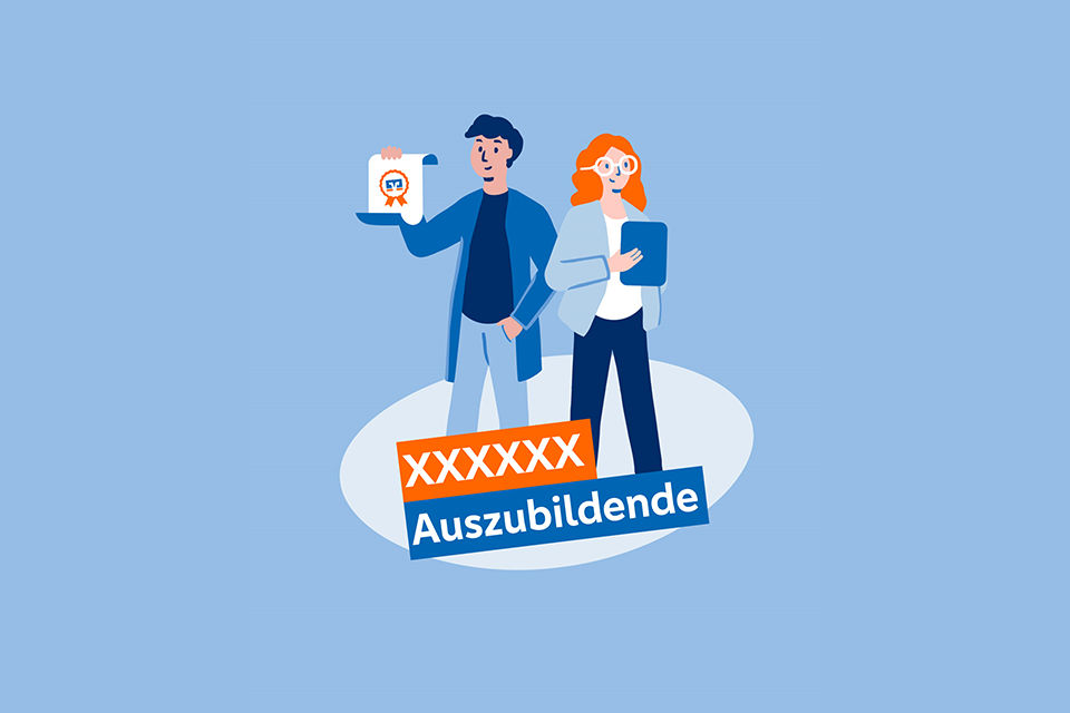 Illustration, die zeigt, wie viele Menschen ausgebildet wurden