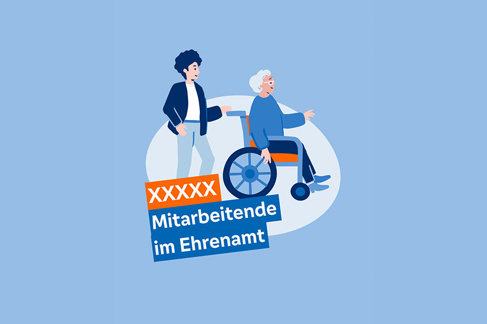 Illustration, die zeigt, wie viele Mitarbeitende im Ehrenamt tätig sind