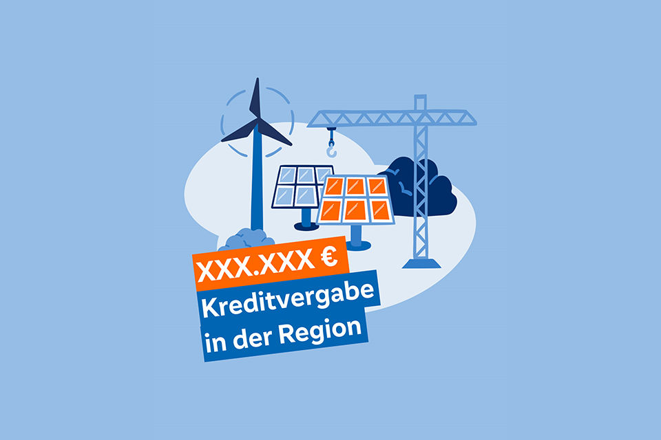 Illustration, die zeigt, welche Kreditsummen in der Region vergeben wurden